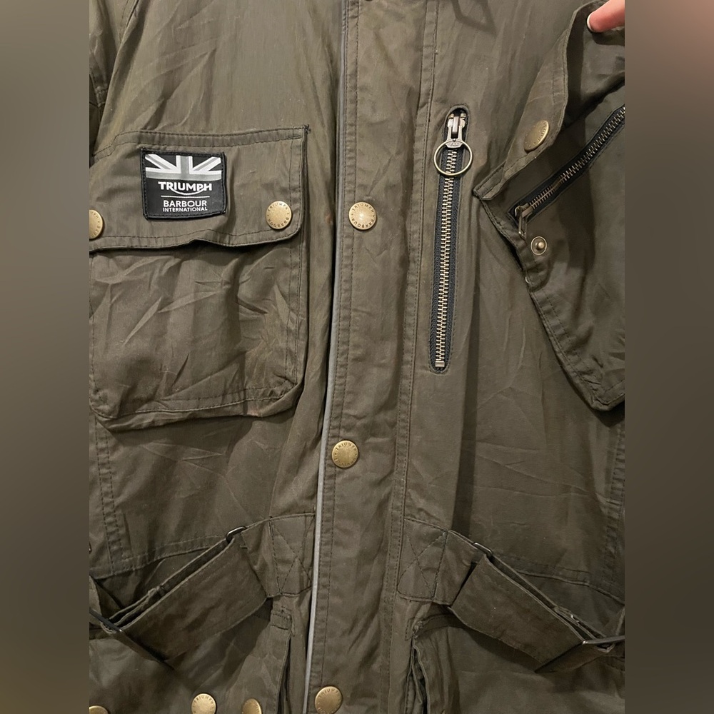 Triumph Motorcycles Barbour International Original Waxed Cotton Jacket - Picture 5 of 11